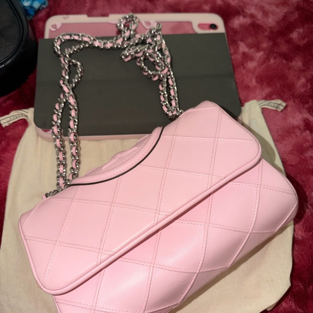 Tory Burch Pink Plie Fleming Shoulder Bag - Picture 2 of 12